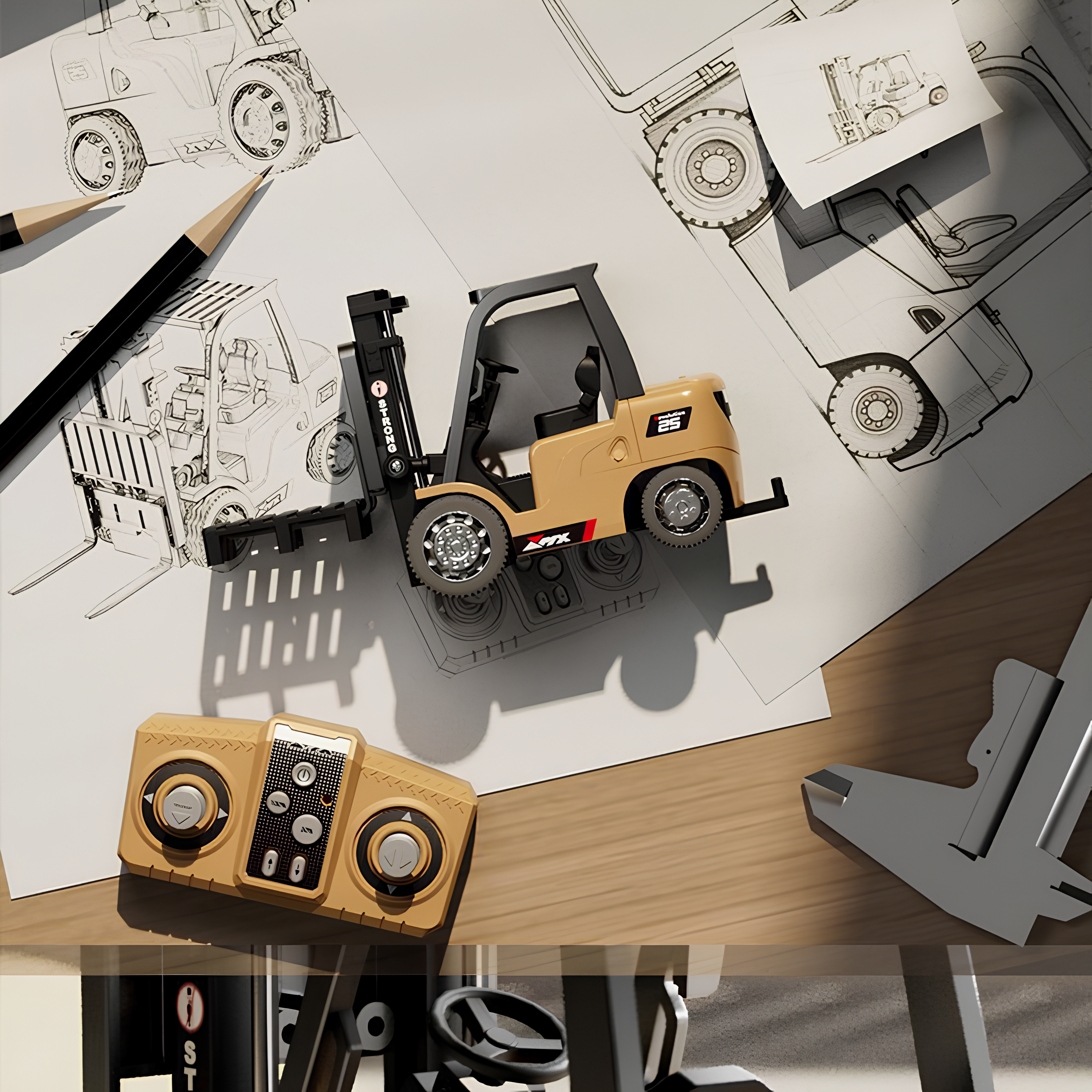 Uzaktan Kumandalı Mini Forklif Arabası